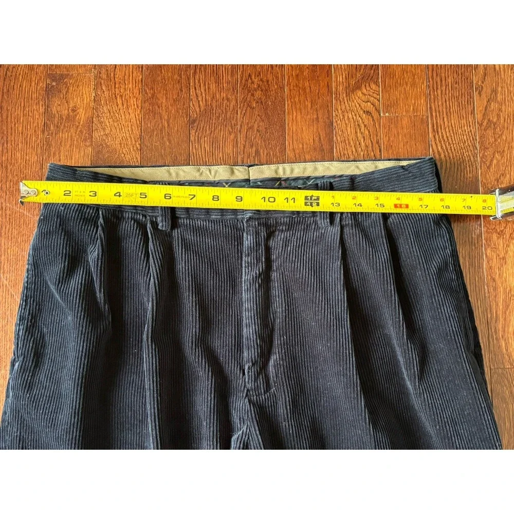 Vintage Polo Ralph Lauren Blue Corduroy Pants‎ Pleated Cuffed 36x30